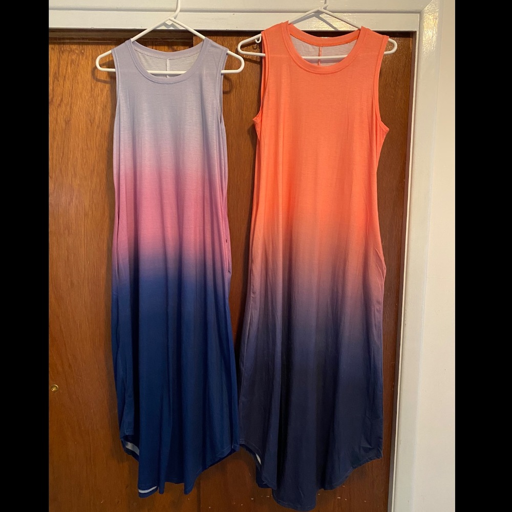 2-4-1: Ombre Tank Dresses w/Pockets ~ Sz. MEDIUM